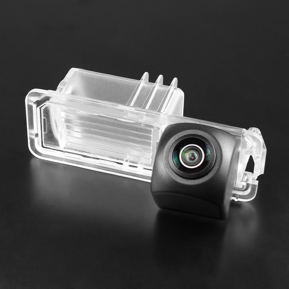 Camera marsarier Volkswagen Golf VI, Polo V 6R dedicata, MaxTech ULTRA Dynamic, suport lampa numar OEM, AHD 1080p CVBS 720p, unghi 155 grade, linii dinamice, RCA, navigatii Android aftermarket