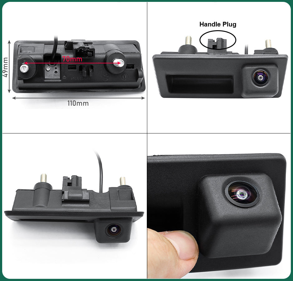 Camera marsarier DTAHD 1080P cu traiectorie dinamica in maner portbagaj MaxTech® ULTRA Dynamic, VW Jetta Passat Tiguan Touareg Audi A3 A4 A6 Q5 , OEM 5N0827566