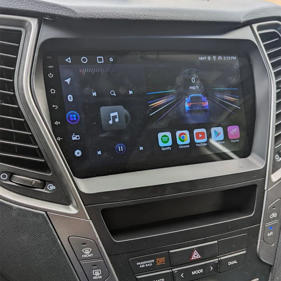 Navigatie Hyundai Santa Fe 3 (2012-2018) dedicata, MaxTech® PRO SERIES, 2 GB Ram 64 GB Rom, Carplay si Android auto, Ecran 9” HD Touch, GPS, Wifi, Bluetooth, Radio, USB, EQ, DSP, Waze