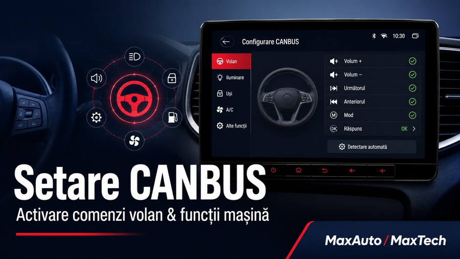 Setare CANBUS Navigație Android MaxTech | Activare Comenzi Volan & Funcții Mașină