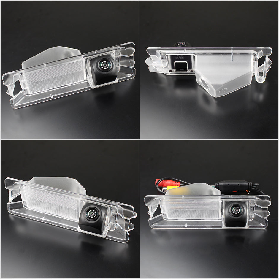 Camera marsarier Nissan March K13, Micra K13 dedicata, MaxTech ULTRA, suport lampa numar OEM, Fisheye AHD 1080p / CVBS 720p, unghi 175 grade, RCA, navigatii Android aftermarket