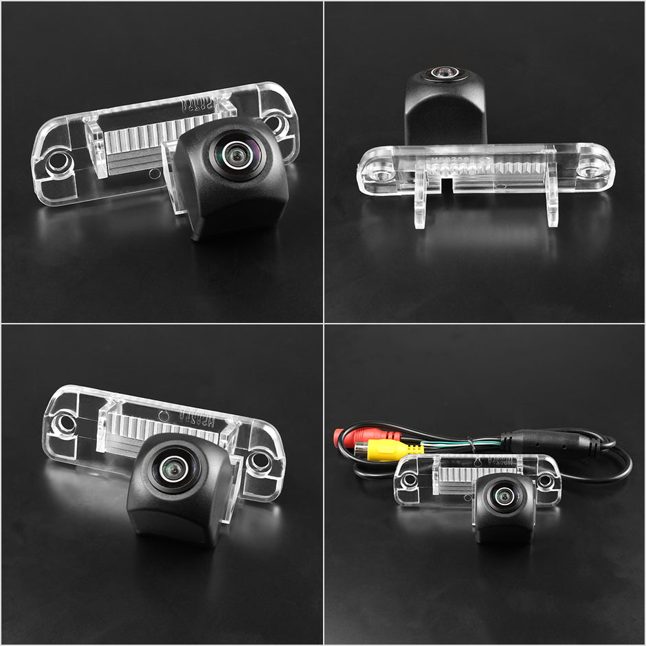Camera marsarier Mercedes ML-Class GL-Class R-Class dedicata, MaxTech ULTRA, suport lampa numar OEM, Fisheye AHD 1080p / CVBS 720p, unghi 175 grade, RCA, navigatii Android aftermarket