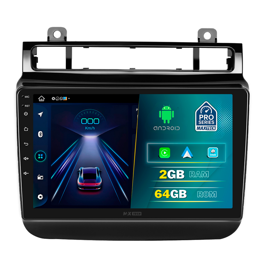 Navigatie Volkswagen Touareg II (2011-2017) dedicata, MaxTech® PRO SERIES, 2 GB Ram 64 GB Rom, Carplay si Android auto, Ecran 9” HD Touch, GPS, Wifi, Bluetooth, Radio, USB, EQ, DSP, Waze