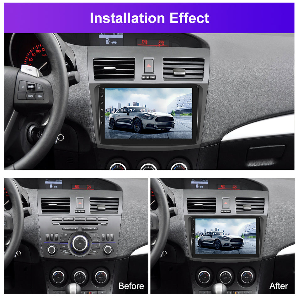 Navigatie Mazda 3 2009-2013 dedicata, MaxTech® PRO SERIES, 8 GB Ram 128 GB Rom, OctaCore, Carplay si Android auto, Ecran 9” HD Touch, Sim 4G, ADI/HI-Res, GPS, Wifi, Bluetooth, Radio, USB, EQ, DSP, Waze