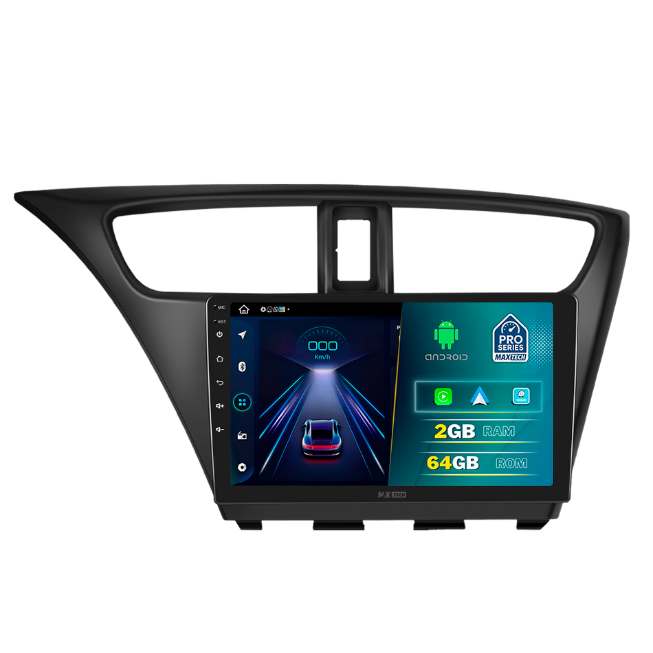 Navigatie Honda Civic 9 Hatchback (2012-2016) dedicata, MaxTech® PRO SERIES, 2 GB Ram 64 GB Rom, Carplay si Android auto, Ecran 9” HD Touch, GPS, Wifi, Bluetooth, Radio, USB, EQ, DSP, Waze