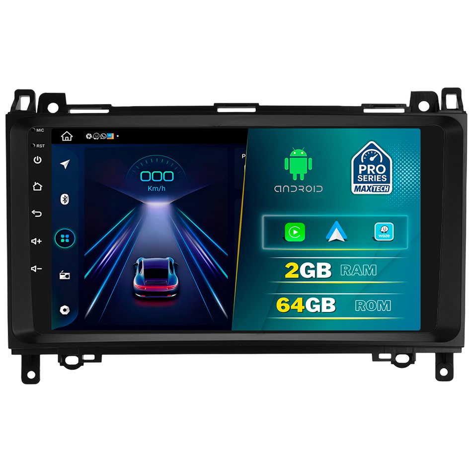 Navigatie Mercedes B-Class(2008–2011),Vito (2006–2014),Viano(2006–2014),Sprinter(2006–2012)VW Crafter(2006-2016)dedicata, MaxTech® PRO SERIES, 2 GB Ram 64 GB Rom, Carplay si Android auto, Ecran 9” HD Touch, GPS, Wifi, Bluetooth, Radio, USB, EQ, DSP, Waze