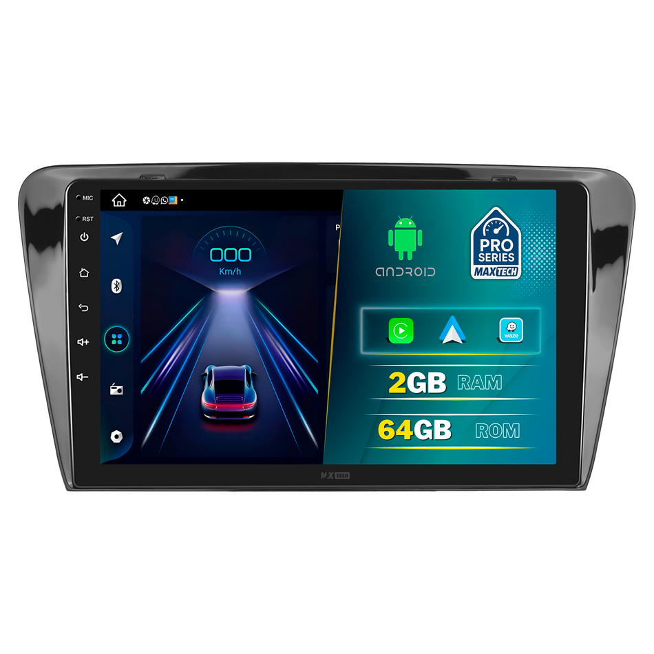 Navigatie Skoda Octavia 3 (2013-2018) dedicata, MaxTech® PRO SERIES, 2 GB Ram 64 GB Rom, Carplay si Android auto, Ecran 10” HD Touch, GPS, Wifi, Bluetooth, Radio, USB, EQ, DSP, Waze
