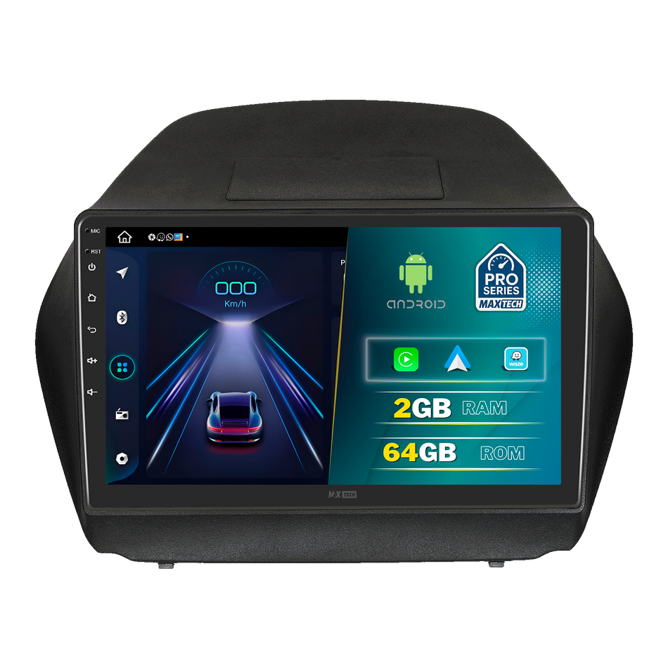 Navigatie Hyundai IX35 2010-2015 dedicata, MaxTech® PRO SERIES, 2 GB Ram 64 GB Rom, Carplay si Android auto, Ecran 10” HD Touch, GPS, Wifi, Bluetooth, Radio, USB, EQ, DSP, Waze