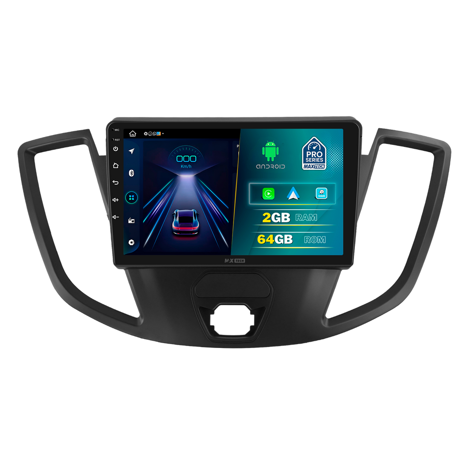 Navigatie Ford Transit Mk8 (2014-2019) pre-facelift dedicata, MaxTech® PRO SERIES, 2 GB Ram 64 GB Rom, Carplay si Android auto, Ecran 9” HD Touch, GPS, Wifi, Bluetooth, Radio, USB, EQ, DSP, Waze