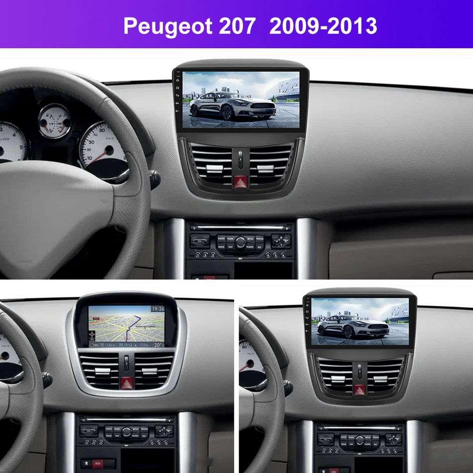 Navigatie Peugeot 207 I Facelift (2009–2013) dedicata,MaxTech® PRO SERIES,8 GB Ram 128 GB Rom, OctaCore,Carplay si Android auto,Ecran 9” HD Touch, Sim 4G, ADI/HI-Res, GPS, Wifi, Bluetooth,Waze
