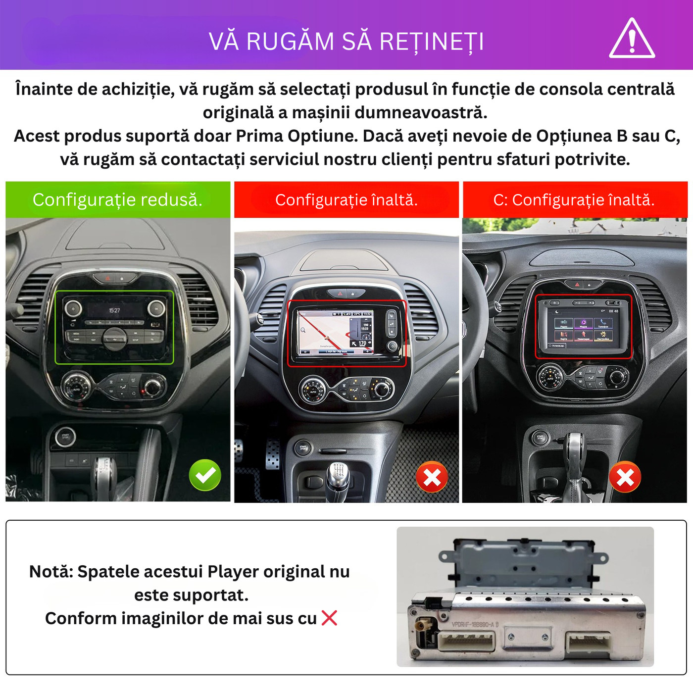 Informații importante