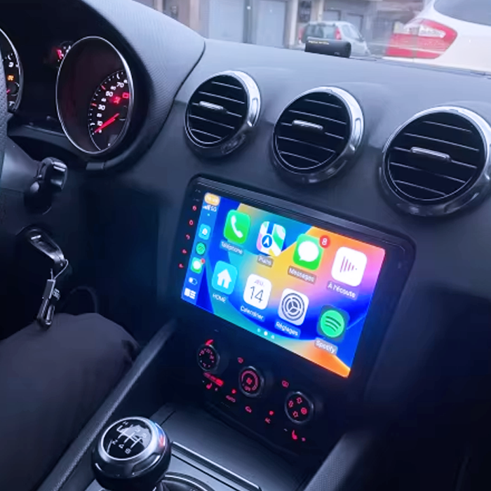 Navigatie  Audi TT ( 2006–2014 ) dedicata, MaxTech® PRO SERIES, 2 GB Ram 64 GB Rom, Carplay si Android auto, Ecran 9” HD Touch, GPS, Wifi, Bluetooth, Radio, USB, EQ, DSP, Waze