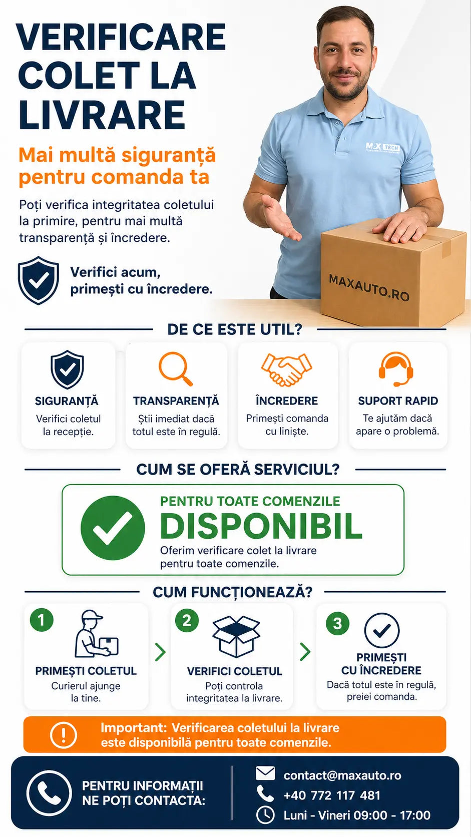 Verificare colet la livrare