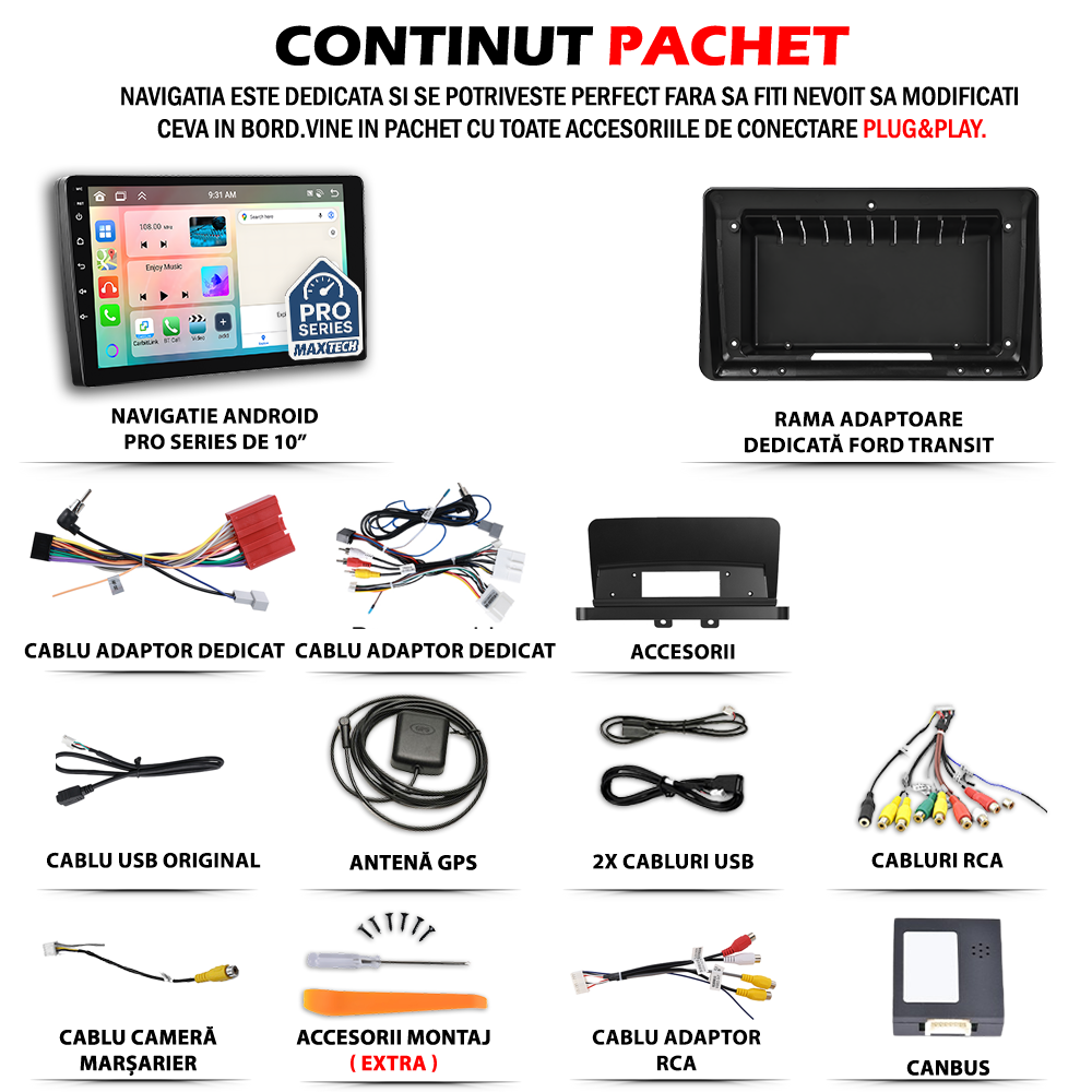 Navigatie Mazda2 DJ (2014-2019) / Mazda CX-3 DK (2015-2019) dedicata, MaxTech® PRO SERIES, 2 GB Ram 64 GB Rom, Carplay si Android auto, Ecran 9” HD Touch, GPS, Wifi, Bluetooth, Radio, USB, EQ, DSP, Waze