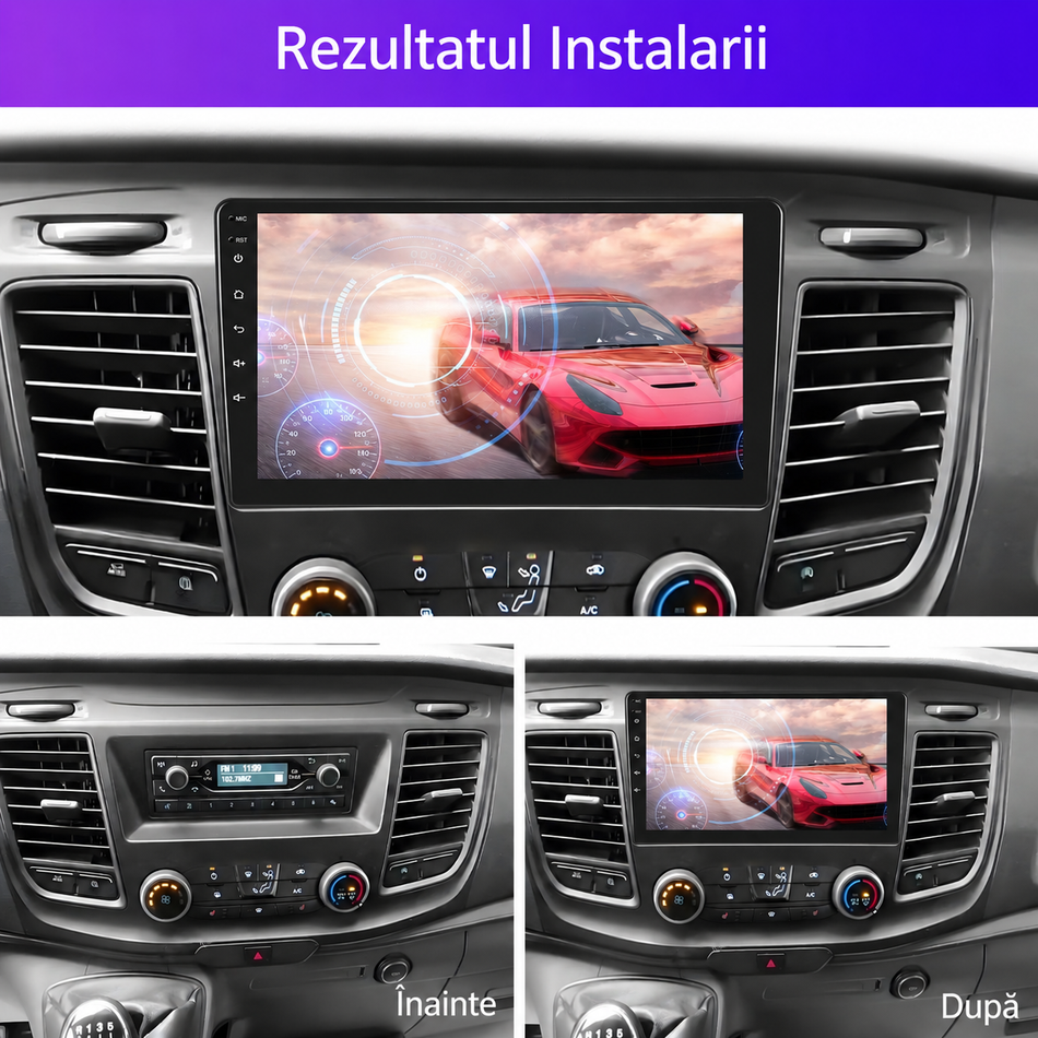 Navigatie Ford Transit V363 Facelift 2020–2021  dedicata,MaxTech® PRO SERIES,8 GB Ram 128 GB Rom, OctaCore,Carplay si Android auto,Ecran 10” HD Touch, Sim 4G, ADI/HI-Res, GPS, Wifi, Bluetooth,Waze