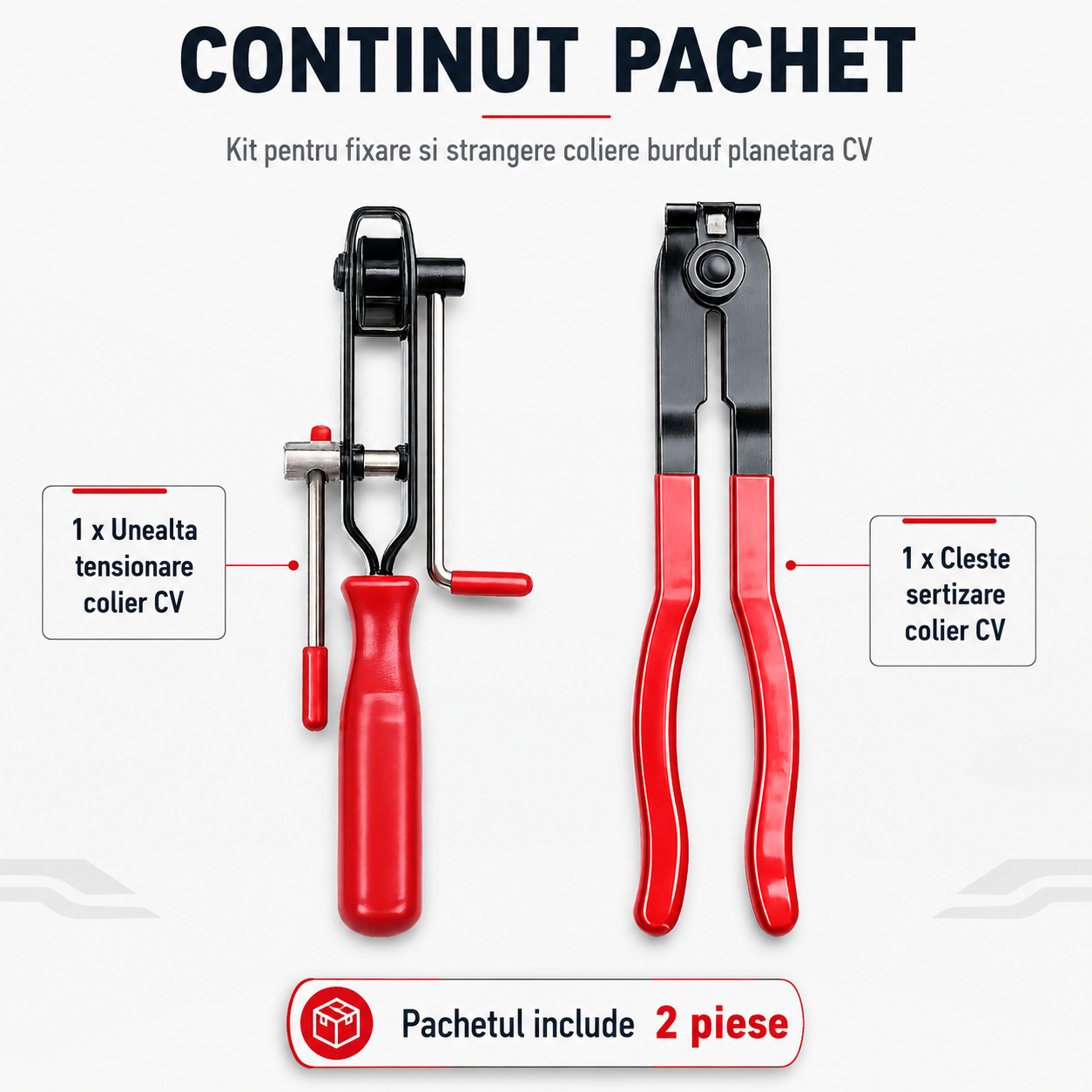 Set clesti coliere CV burduf planetara 2 piese MaxTech, scule strangere si fixare coliere auto