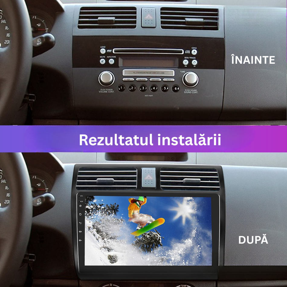 Navigatie Suzuki Swift MZ/EZ (2005–2010) dedicata, MaxTech® PRO SERIES, 2 GB Ram 64 GB Rom, Carplay si Android auto, Ecran 10” HD Touch, GPS, Wifi, Bluetooth, Radio, USB, EQ, DSP, Waze