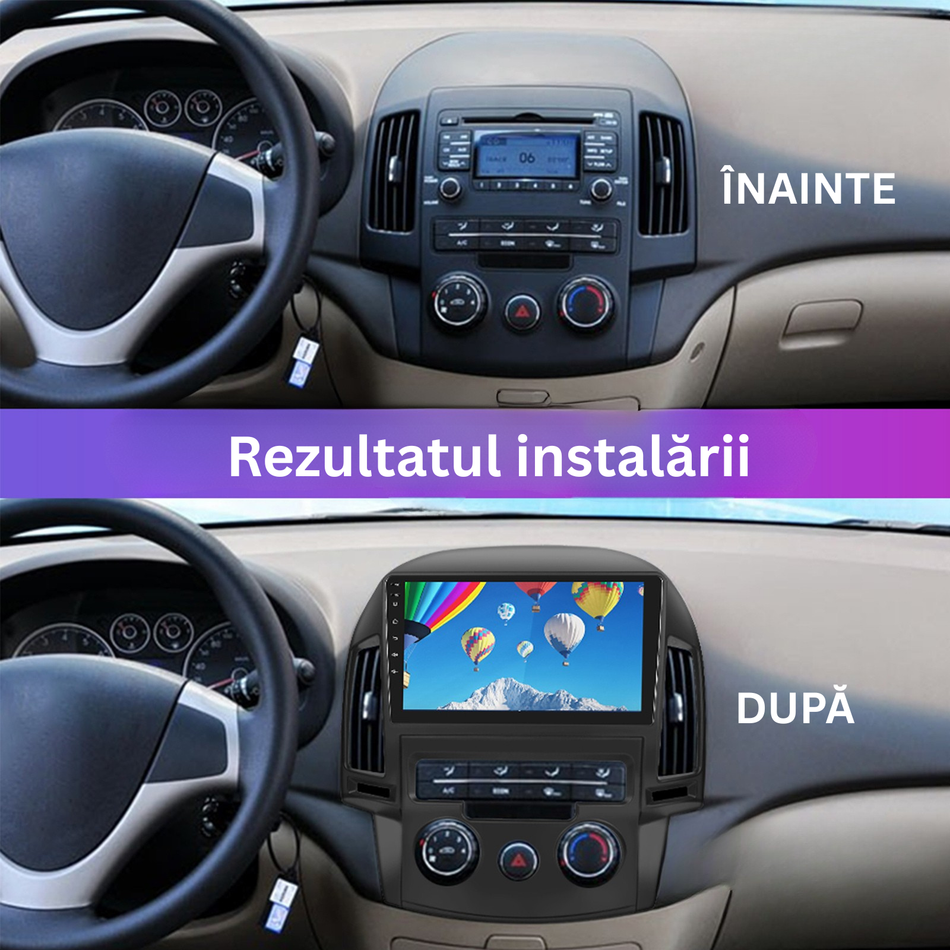 Navigatie Hyundai i30 I FD/FDe (2007–2012) climatizare manuală dedicata, MaxTech® PRO SERIES, 2 GB Ram 64 GB Rom, Carplay si Android auto, Ecran 9” HD Touch, GPS, Wifi, Bluetooth, Radio, USB, EQ, DSP, Waze