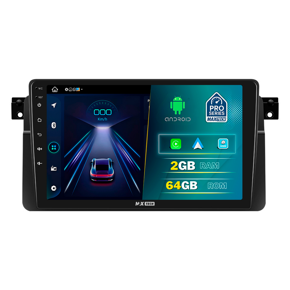 Navigatie  BMW Seria 3 E46 (1999-2005) dedicata, MaxTech® PRO SERIES, 2 GB Ram 64 GB Rom, Carplay si Android auto, Ecran 9” HD Touch, GPS, Wifi, Bluetooth, Radio, USB, EQ, DSP, Waze