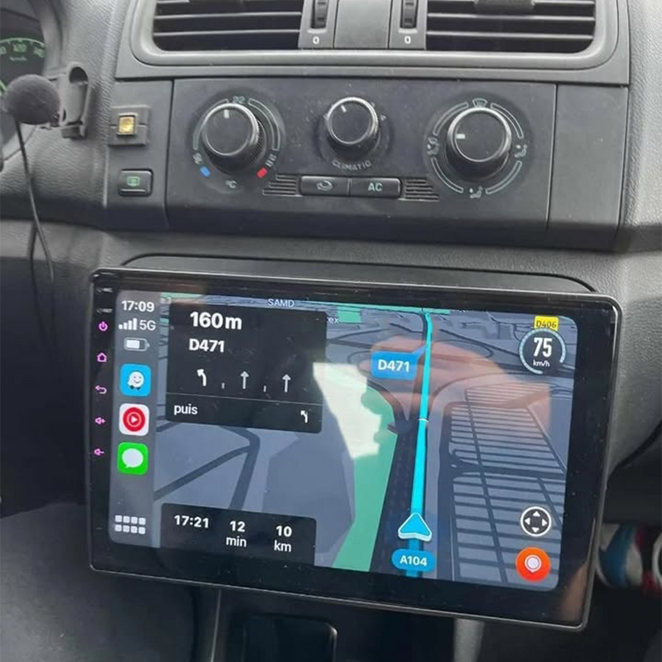 Navigatie Skoda Fabia II / Roomster (2008-2014) dedicata, MaxTech® PRO SERIES, 2 GB Ram 64 GB Rom, Carplay si Android auto, Ecran 10” HD Touch, GPS, Wifi, Bluetooth, Radio, USB, EQ, DSP, Waze