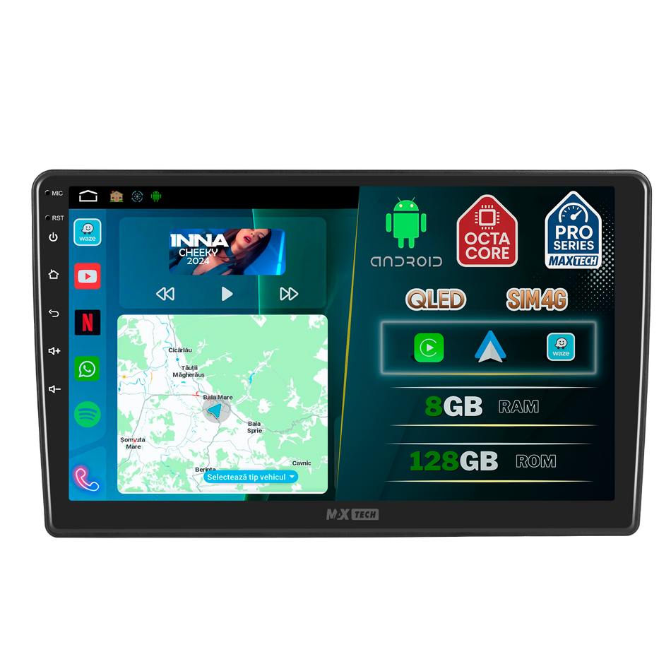 Navigatie Opel Zafira / Antara / Astra (2006-2010) dedicata, MaxTech® PRO SERIES, 8 GB Ram 128 GB Rom, OctaCore, Carplay si Android auto, Ecran 9” HD Touch, Sim 4G, ADI/HI-Res, GPS, Wifi, Bluetooth, Radio, USB, EQ, DSP, Waze