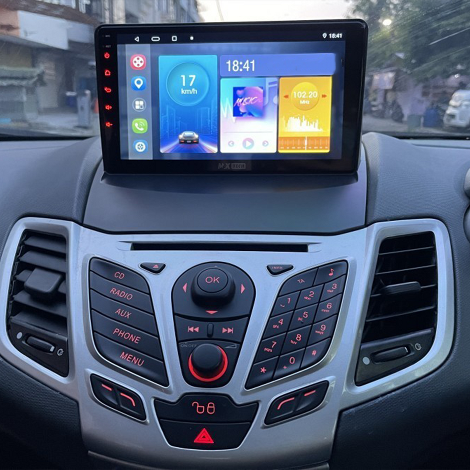 Navigatie Ford Fiesta Mk7 (2009-2014) dedicata, MaxTech® PRO SERIES, 4 GB Ram 64 GB Rom, Carplay si Android auto, Ecran 9 ” HD Touch, GPS, Wifi, Bluetooth, Radio, USB, EQ, DSP, Waze