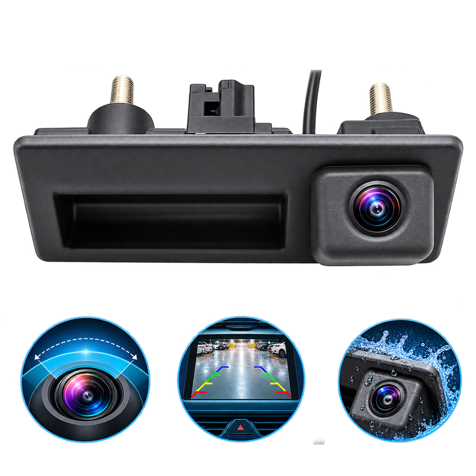 Camera marsarier DTAHD 1080P cu traiectorie dinamica in maner portbagaj MaxTech® ULTRA Dynamic, VW Jetta Passat Tiguan Touareg Audi A3 A4 A6 Q5 , OEM 5N0827566