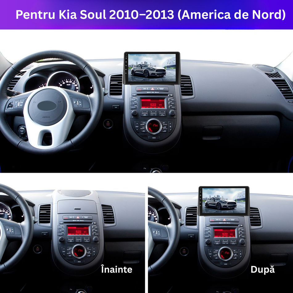 Navigatie Kia Soul I (AM FL) (2012-2013) dedicata, MaxTech® PRO SERIES, 2 GB Ram 64 GB Rom, Carplay si Android auto, Ecran 9” HD Touch, GPS, Wifi, Bluetooth, Radio, USB, EQ, DSP, Waze