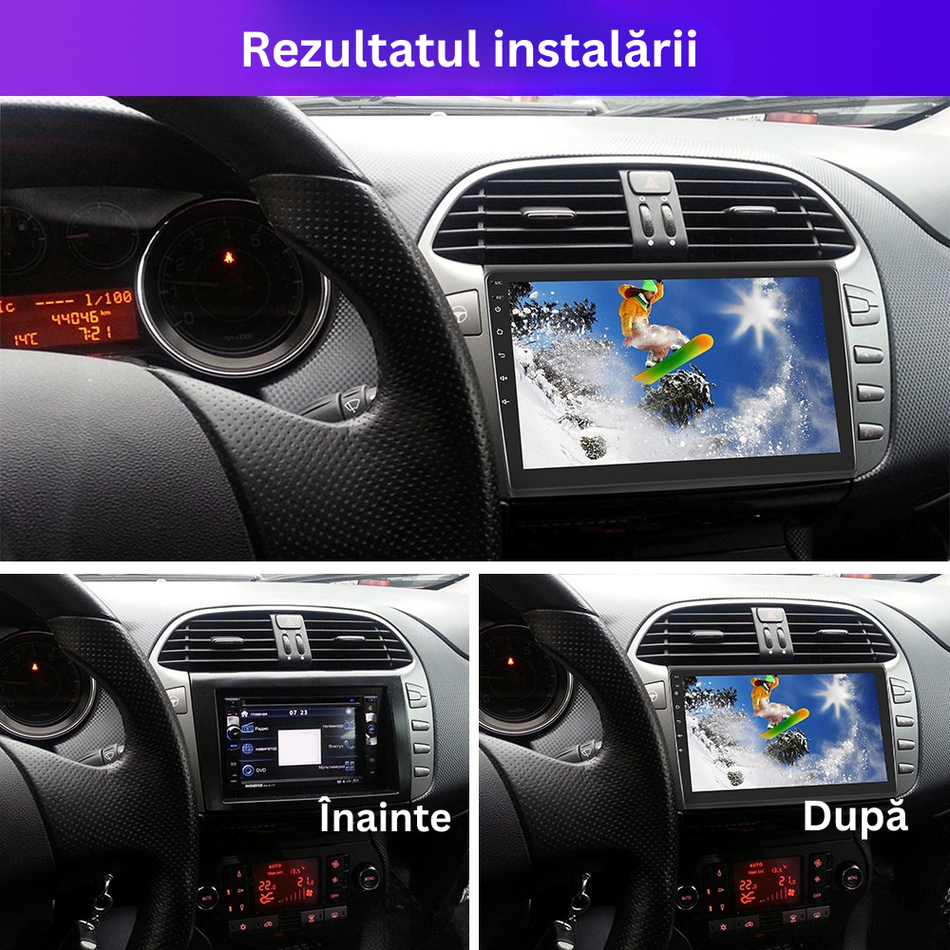 Navigatie Fiat Bravo II (198) 2007–2014 dedicata, MaxTech® PRO SERIES, 4 GB Ram 64 GB Rom, Carplay si Android auto, Ecran 9 ” HD Touch, GPS, Wifi, Bluetooth, Radio, USB, EQ, DSP, Waze (Copie)