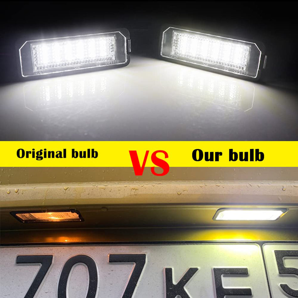 Set 2 Lampi LED numar Volkswagen Golf 4 5 6 7, Passat B6 B7 CC, Polo, Amarok, Canbus, fara eroare, lumina alba 6000K, set 2 bucati, MaxTech