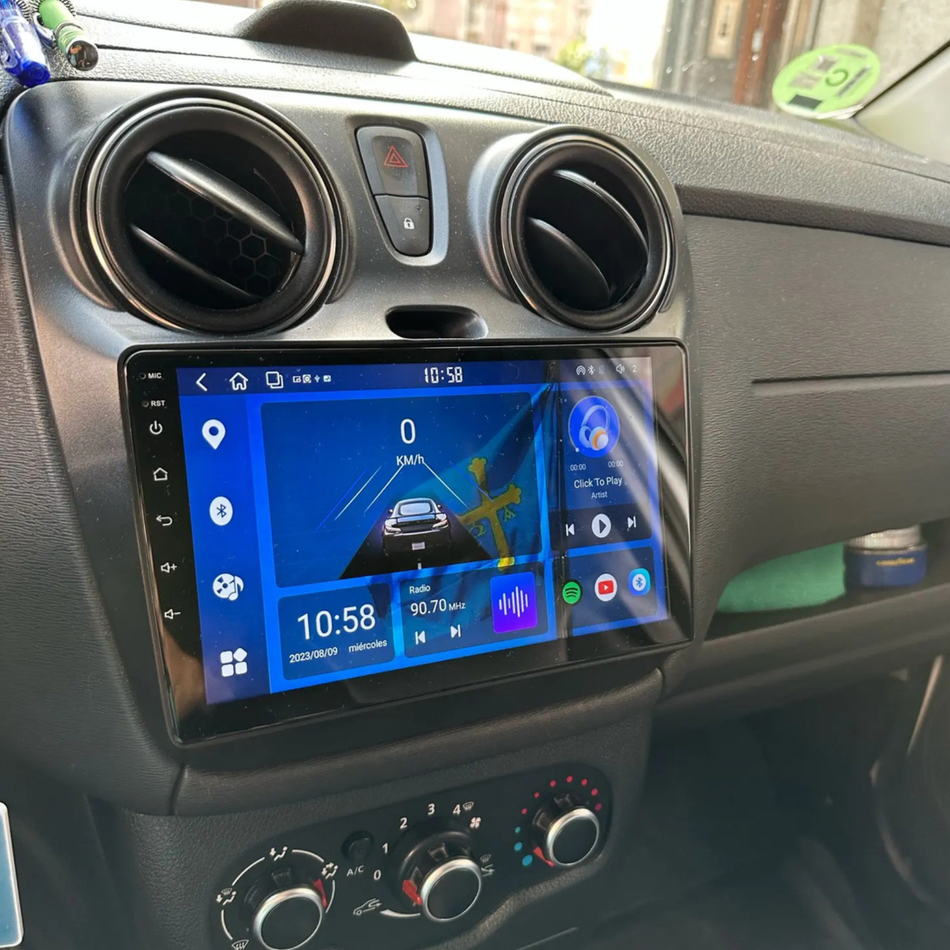 Navigatie Dacia Lodgy 2012-2022 / Dacia Dokker 2012-2021 dedicata, MaxTech® PRO SERIES, 2 GB Ram 64 GB Rom, Carplay si Android auto, Ecran 9” HD Touch, GPS, Wifi, Bluetooth, Radio, USB, EQ, DSP, Waze