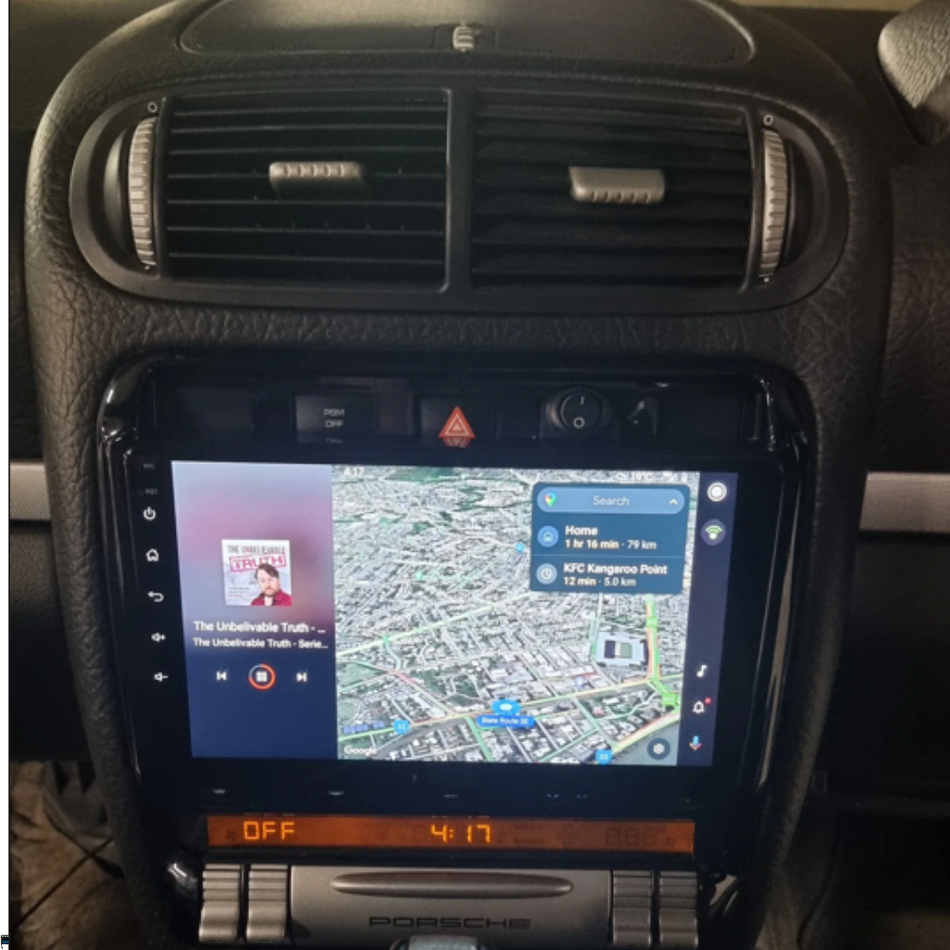 Navigatie Porsche Cayenne I (2003–2010) dedicata, MaxTech® PRO SERIES, 6 GB Ram 128 GB Rom, Carplay si Android auto, Ecran 9” HD Touch, GPS, Wifi, Bluetooth, Radio, USB, EQ, DSP, Waze