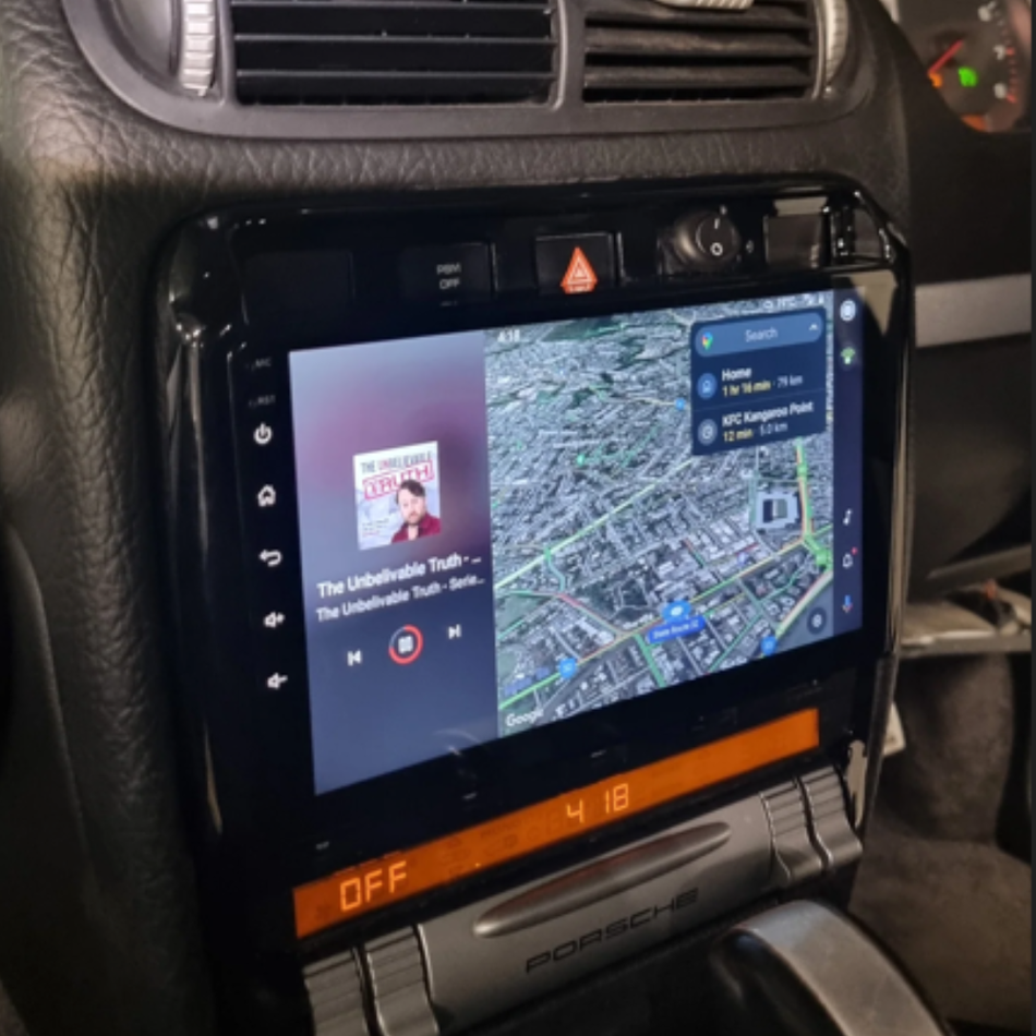 Navigatie Porsche Cayenne I (2003–2010) dedicata, MaxTech® PRO SERIES, 8 GB Ram 128 GB Rom, OctaCore, Carplay si Android auto, Ecran 9” HD Touch, Sim 4G, ADI/HI-Res, GPS, Wifi, Bluetooth, Radio, USB, EQ, DSP, Waze