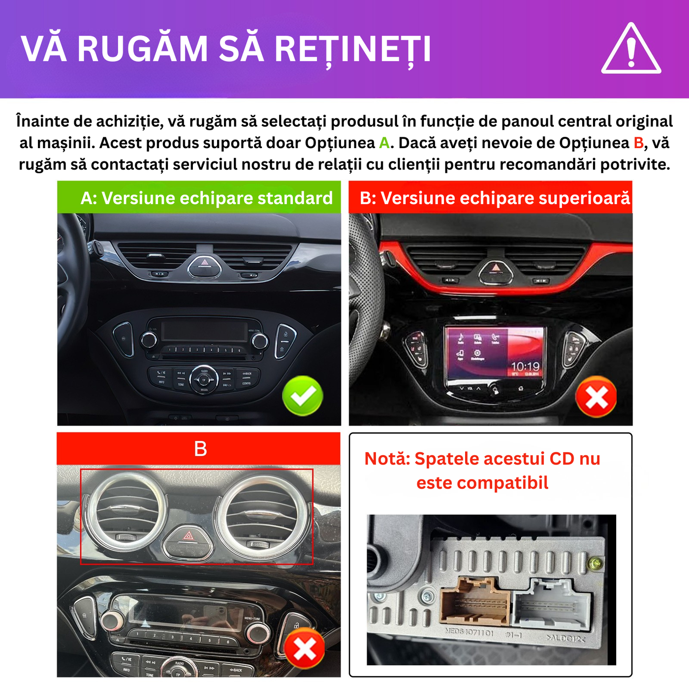 Informații importante