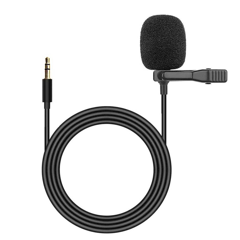 Microfon Lavaliera cu Fir 3.5mm, Cablu 3.5m, Clema Metalica, Omnidirectional, Reducere Zgomot, pentru Telefon, PC, Camera, Interviuri si Live