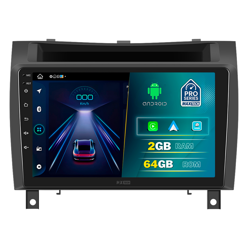 Navigatie pentru Mercedes Benz SLK (2008–2011) dedicata, MaxTech® PRO SERIES, 2 GB Ram 64 GB Rom, Carplay si Android auto, Ecran 9” HD Touch, GPS, Wifi, Bluetooth, Radio, USB, EQ, DSP, Waze