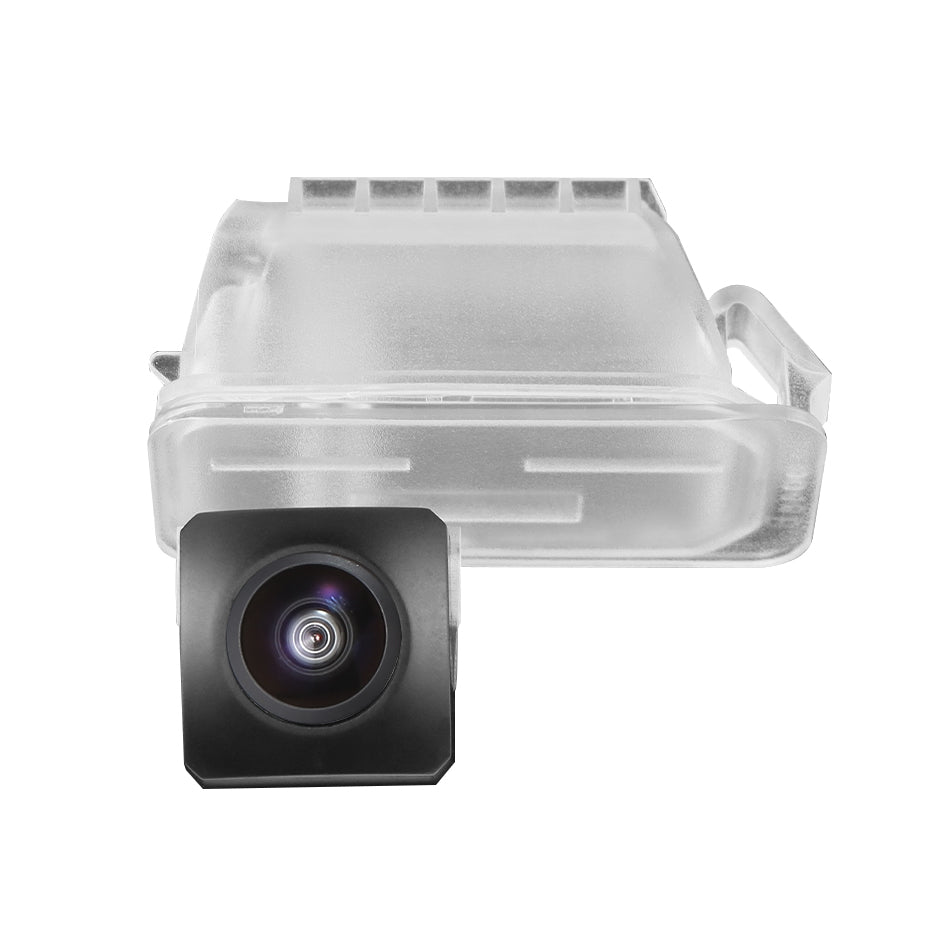 Camera marșarier Ford Fiesta, Focus, Mondeo, Kuga, S-Max dedicată, MaxTech® ULTRA Dynamic, suport lampă număr OEM, Fisheye AHD 1080p / CVBS 720p, unghi 155°, linii dinamice, RCA, navigații Android aftermarket