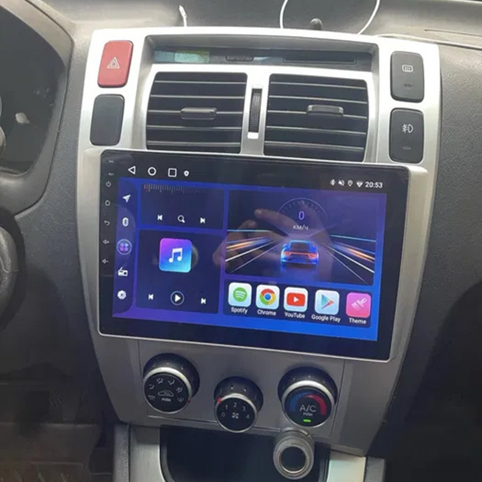 Navigatie Hyundai Tucson I (2004-2009), climatizare manuală dedicata, MaxTech® PRO SERIES, 6 GB Ram 128 GB Rom, Carplay si Android auto, Ecran 10” HD Touch, GPS, Wifi, Bluetooth, Radio, USB, EQ, DSP, Waze