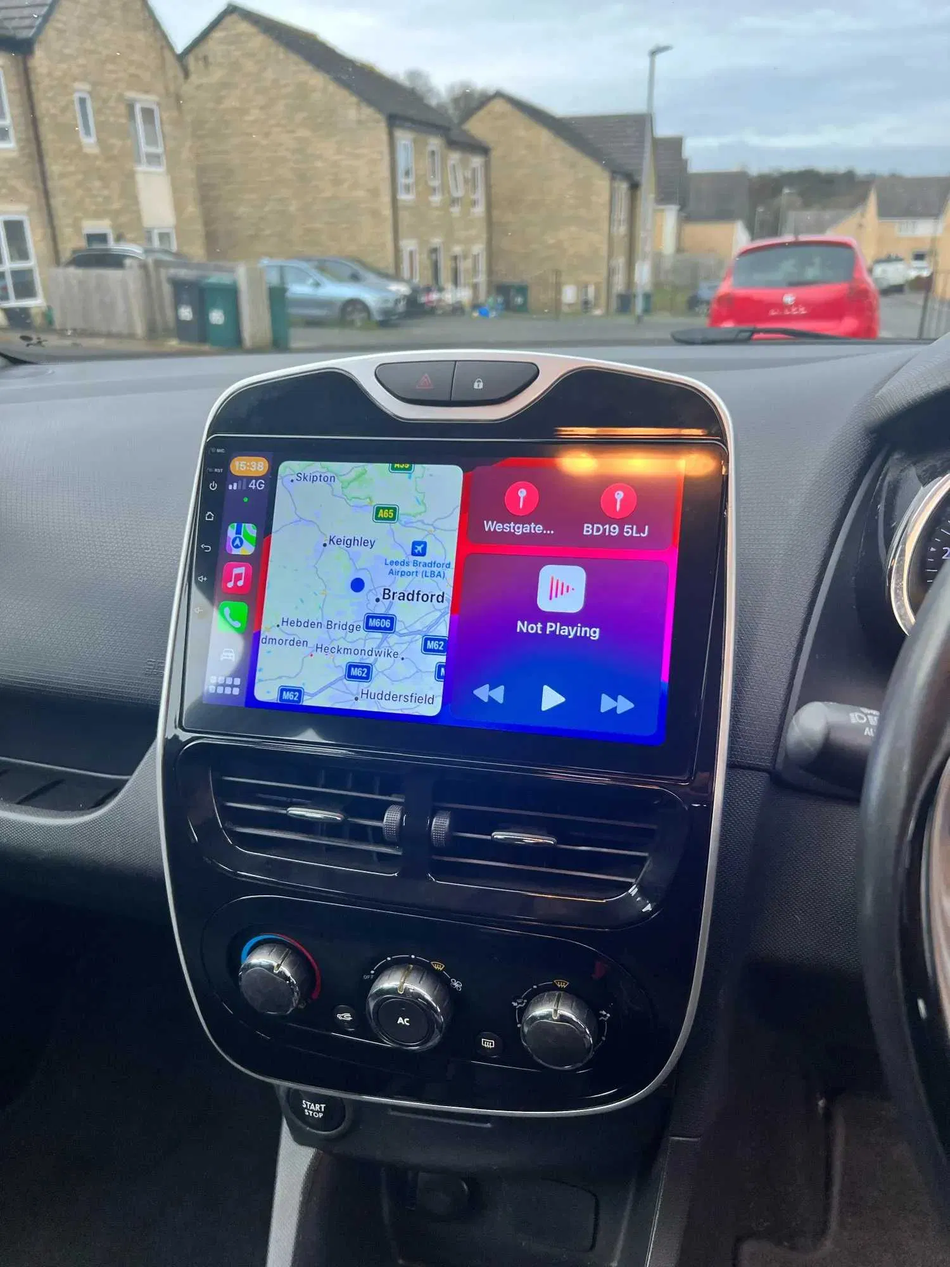 Navigatie Renault Clio IV (2013-2018) dedicata, MaxTech® PRO SERIES, 2 GB Ram 64 GB Rom, Carplay si Android auto, Ecran 10” HD Touch, GPS, Wifi, Bluetooth, Radio, USB, EQ, DSP, Waze