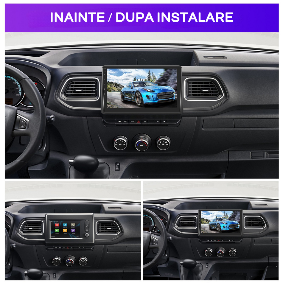 Navigatie Renault Master III (2019-2024) Facelift dedicata, MaxTech® PRO SERIES, 2 GB Ram 64 GB Rom, Carplay si Android auto, Ecran 10” HD Touch, GPS, Wifi, Bluetooth, Radio, USB, EQ, DSP, Waze
