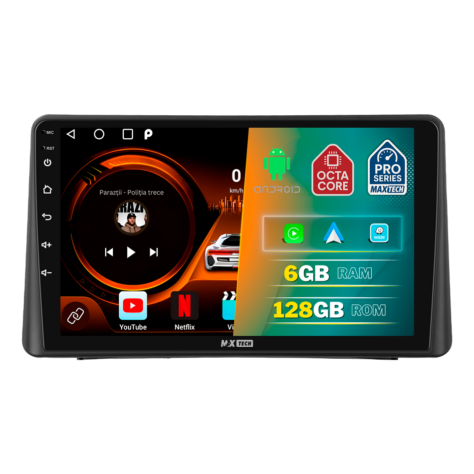 Navigatie Kia Soul I (AM FL) 2012-2013 dedicata, MaxTech® PRO SERIES, 6 GB Ram 128 GB Rom, Carplay si Android auto, Ecran 9” HD Touch, GPS, Wifi, Bluetooth, Radio, USB, EQ, DSP, Waze