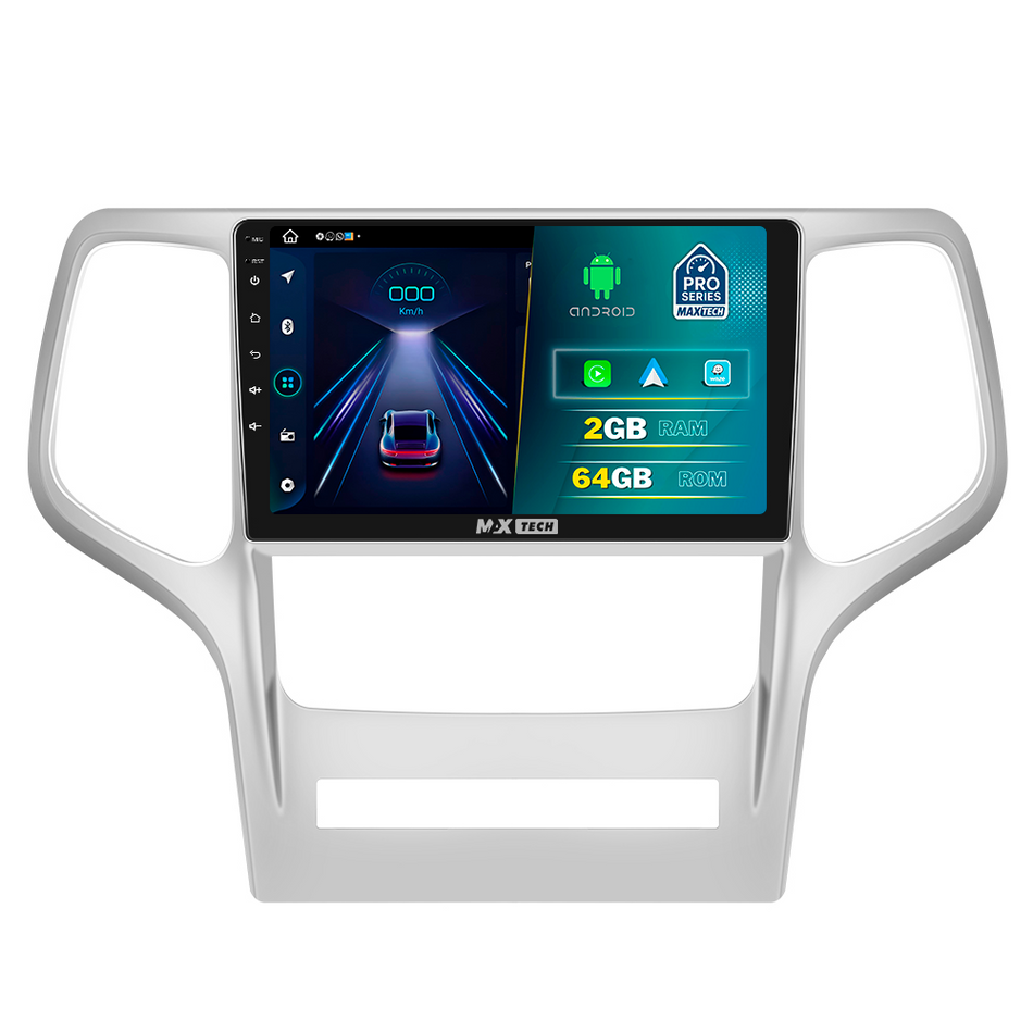 Navigatie Jeep Grand Cherokee IV WK2 2011–2013 pre-facelift  dedicata, MaxTech® PRO SERIES, 2 GB Ram 64 GB Rom, Carplay si Android auto, Ecran 9” HD Touch, GPS, Wifi, Bluetooth, Radio, USB, EQ, DSP, Waze