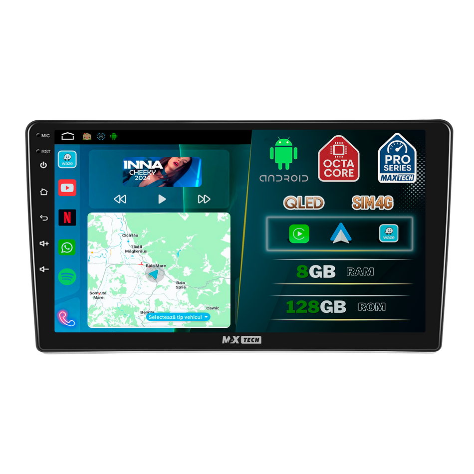 Navigatie Ford Transit V363 Facelift 2020–2021  dedicata,MaxTech® PRO SERIES,8 GB Ram 128 GB Rom, OctaCore,Carplay si Android auto,Ecran 10” HD Touch, Sim 4G, ADI/HI-Res, GPS, Wifi, Bluetooth,Waze