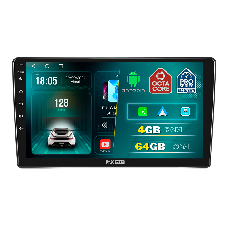 Navigatie Ford Transit V363 Facelift 2020–2021 dedicata, MaxTech® PRO SERIES, 4 GB Ram 64 GB Rom, Carplay si Android auto, Ecran 10 ” HD Touch, GPS, Wifi, Bluetooth, Radio, USB, EQ, DSP, Waze