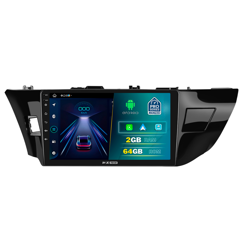 Navigatie Toyota Corolla XI Sedan (E170/E180) 2014–2017 dedicata , MaxTech® PRO SERIES, 2 GB Ram 64 GB Rom, Carplay si Android auto, Ecran 10” HD Touch, GPS, Wifi, Bluetooth, Radio, USB, EQ, DSP, Waze
