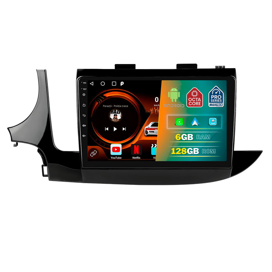 Navigatie Opel Mokka X ( 2016–2019 ) facelift dedicata, MaxTech® PRO SERIES, 6 GB Ram 128 GB Rom, Carplay si Android auto, Ecran 9” HD Touch, GPS, Wifi, Bluetooth, Radio, USB, EQ, DSP, Waze