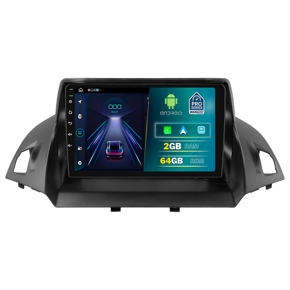 Navigatie  Ford Kuga II ( 2013–2016 ) dedicata, MaxTech® PRO SERIES, 2 GB Ram 64 GB Rom, Carplay si Android auto, Ecran 9” HD Touch, GPS, Wifi, Bluetooth, Radio, USB, EQ, DSP, Waze