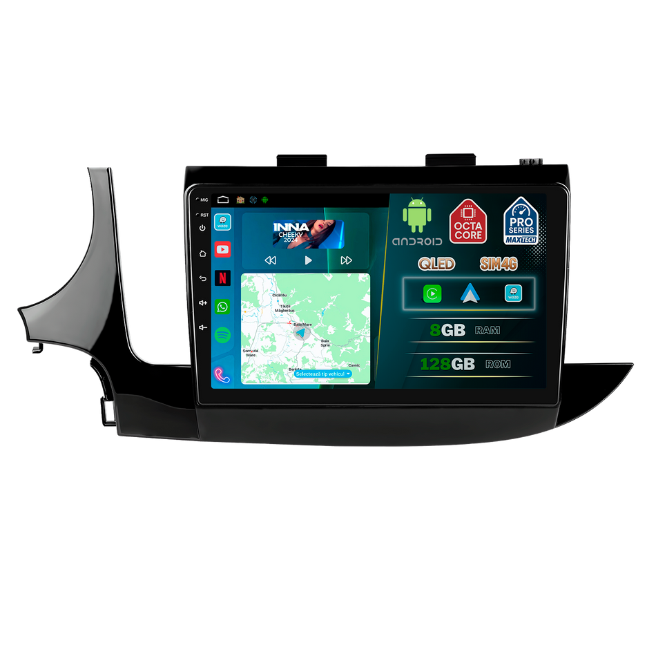 Navigatie Opel Mokka X ( 2016–2019 ) facelift dedicata, MaxTech® PRO SERIES, 8 GB Ram 128 GB Rom, OctaCore, Carplay si Android auto, Ecran 9” HD Touch, Sim 4G, ADI/HI-Res, GPS, Wifi, Bluetooth, Radio, USB, EQ, DSP, Waze