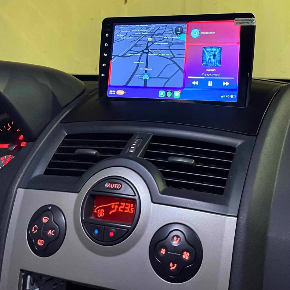 Navigatie Renault Megane II (2002-2009) dedicata, MaxTech® PRO SERIES, 8 GB Ram 128 GB Rom, OctaCore, Carplay si Android auto, Ecran 9” HD Touch, Sim 4G, ADI/HI-Res, GPS, Wifi, Bluetooth, Radio, USB, EQ, DSP, Waze