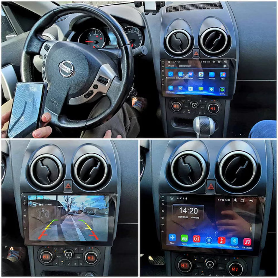 Navigatie Nissan Qashqai I (J10) 2007–2014 dedicata, MaxTech® PRO SERIES, 8 GB Ram 128 GB Rom, OctaCore, Carplay si Android auto, Ecran 9” HD Touch, Sim 4G, ADI/HI-Res, GPS, Wifi, Bluetooth, Radio, USB, EQ, DSP, Waze